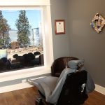 dental chair in operatory at Magnolia Dental in Mabank, looking out over a peaceful rock garden.
