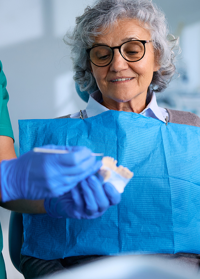 senior woman at the dentist